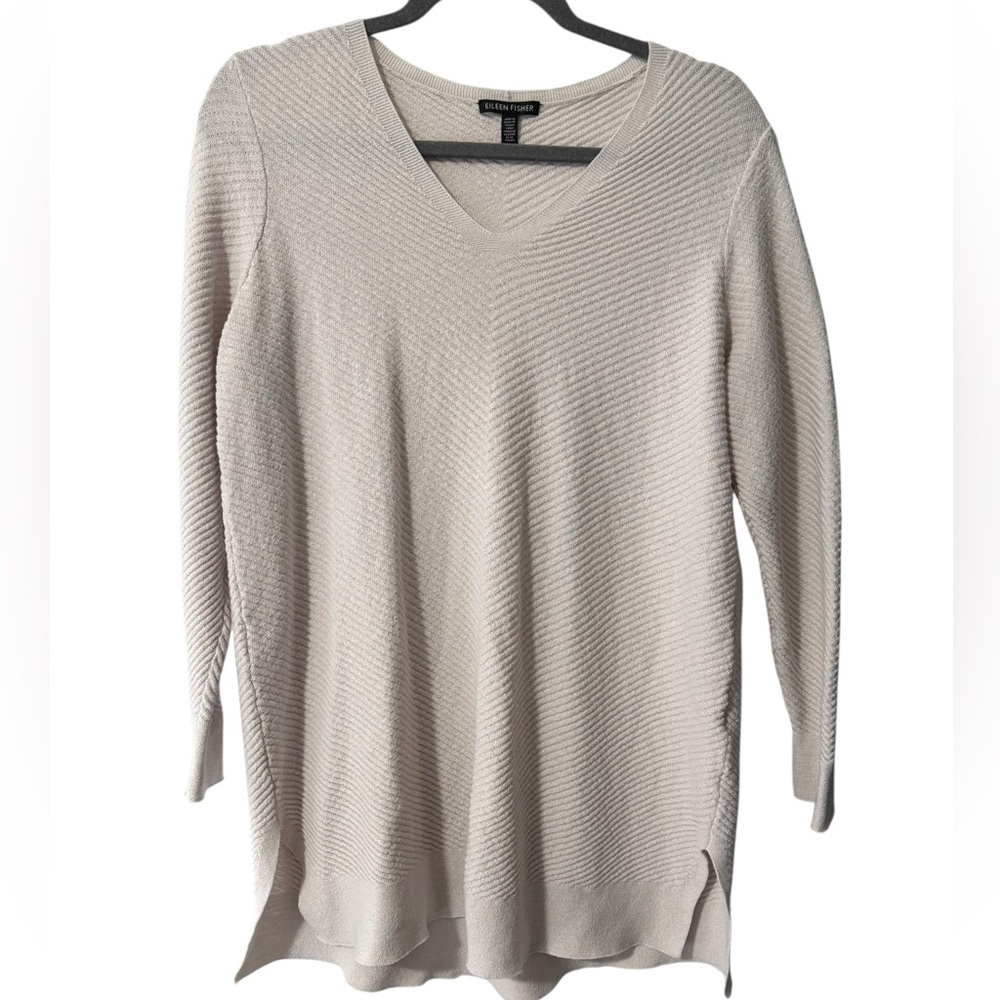 Eileen Fisher System Extra Fine Merino Wool top Women's size large soft pink - Picture 2 of 7